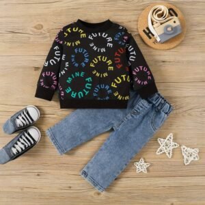 toddler boy baby boy future mine polo with denim short trouser